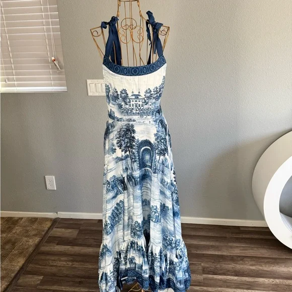 Alice + Olivia Rosalee Bustier Maxi Dress in Chateau 8 - Picture 3 of 14